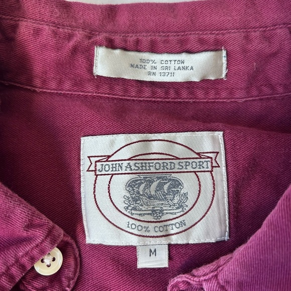 John ashford sport burgandy button up long sleeve - Picture 4 of 4